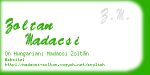 zoltan madacsi business card