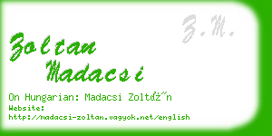 zoltan madacsi business card